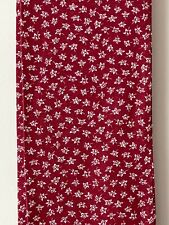 Superbe Echarpe en Coton Rouge Bordeaux petit Fleur Blanc doublé 16,5 x 149cm