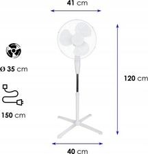 Ventilateur sur pied 45W blanc ventilateur puissant rafraîchisseur d’air