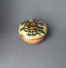 ANCIENNE PETITE BONBONNIÈRE faïence PAUL FOUILLEN de QUIMPER Boîte Décor OISEAU