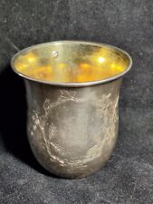 Timbale en argent massif , intérieur vermeillé,poinçon Minerve,Art Nouveau 1900