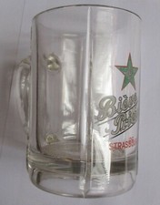 Verre bière Choppe dépolie PRIEUR Strasbourg Koenigshoffen