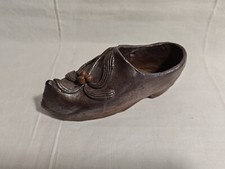 Ancien Sabot En Terre Cuite Décor Floral