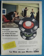 Publicité Papier - Disques 45 T PATHE MARCONI - La Voix de son Maitre de 1957