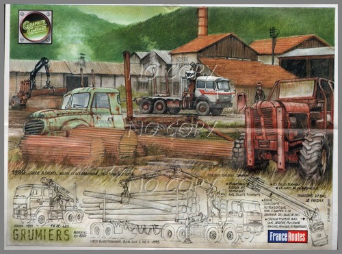 Poster camion rétro - camion, grumier