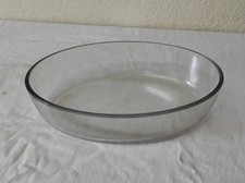 Ancien Plat en verre ovale pour cuisson au four  26 x 18 cm