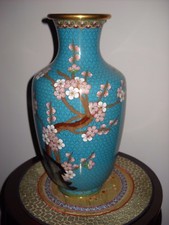 CLOISONNE VASE BRONZE  EMAUX