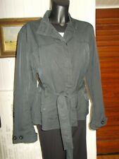 Veste boutons coton/poly noir stretch ceinture à nouer MISE AU GREEN T.5 44 PR65