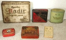 6 Boîtes Anciennes Métal Tabac Cigarettes Prince de Monaco Murattis Minors