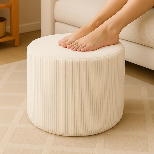Round pouf ottoman and foot - ottoman,