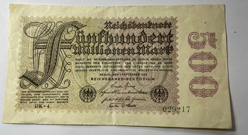Billet 500 millions mark - 500,