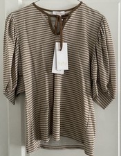 Top Rayures Marron Ecru Mi