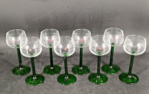 Verres pied colores vert - 8,