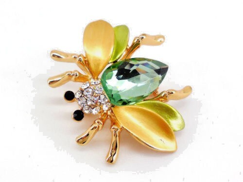 Broche abeille plaque jaune - plaque,
