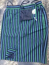 LADY BEXLEY jupe femme polyester viscose rayure vert noir bleu Taille 42