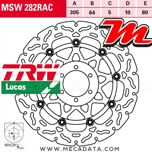 Disque frein avant trw - de,