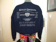 HARLEY DAVIDSON VINTAGE VARSITY BLEU FONCE  TAILLE XL/L