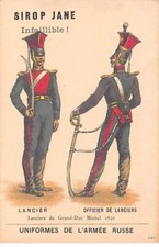 Chromos.AM13575.Sirop Jane.10x6 cm environ.Uniformes de l'armée russe.Lancier