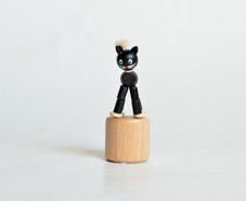 Jouet En Bois Figurine Oscillante Chat Hauteur=8cm NEUF Jouet Oscillant