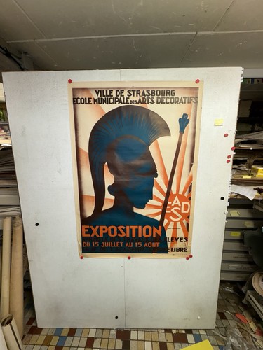 Rare affiche ancienne - , École