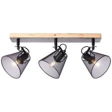 BRILLIANT Lampe, spot bar entier 3 flammes noir / couleur bois, métal / bois, 3x
