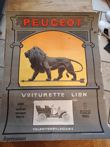 Affiche voiturette peugeot - affiche,