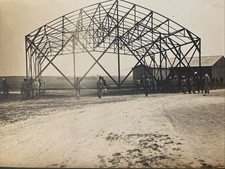 Photo ancienne, Avion, Aviation, Hangar, Préfabriqué, Aviateur.