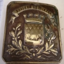 POLICE MUNICIPALE  PARIS  Boucle de Ceinturon cuivre Laiton  fab  XIX ème Siècle