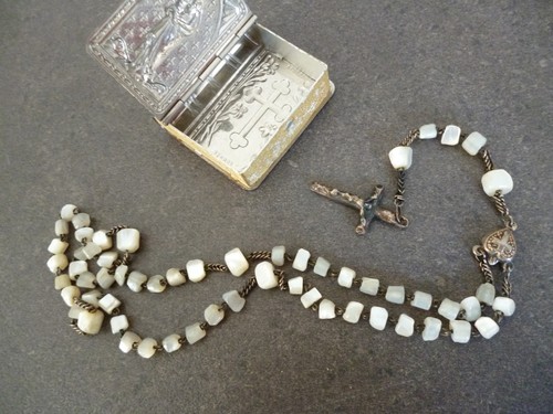 Chapelet ancien perles nacre - chapelet,