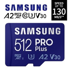 Carte Mémoire Micro SD Samsung PRO Plus 512Go SDXC UHS-I A2 U3 Class 10 130MB/s
