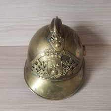 Ancien casque de pompier de Monêtier Les Bains,Hautes Alpes, laiton, collection