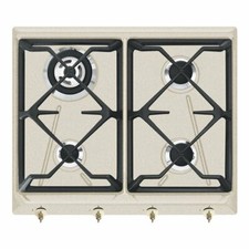 Table de Cuisson Gaz SMEG Colonial SRV864AVOGH2 Avoine Grilles Au Fonte 4 Feux