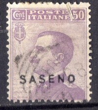 ITALIE ! Timbre ancien surcharge occupation de SASENO depuis 1923 n°6