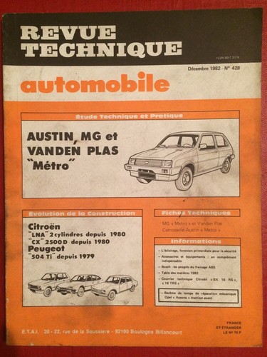 Revue technique automobile - technique,