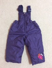PACIFIC TRAIL BABY GIRLS PURPLE W/FLOWERS WINTER SNOW OVERALLS SIZE 12M VGC!