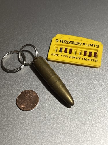 Bullet lighter keychain brass - bullet,