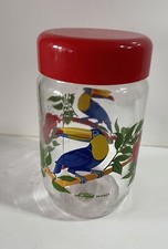 Le Parfait Vintage ancien pot Bocal verre Décor Toucan Tropical Cuisine Rétro
