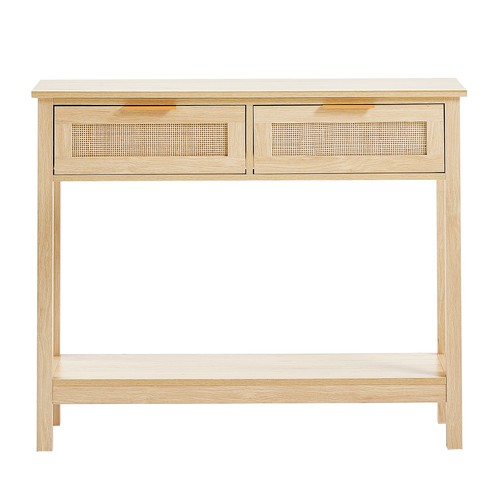 Table console rotin naturel - en,