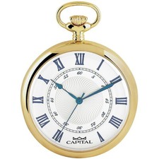 Montre De Poche Capital Prestige En Acier Doré - Cadran Ouvert
