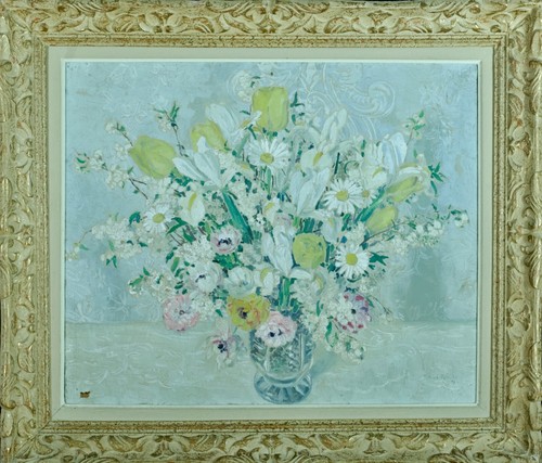 Tableau ancien grand - , bouquet
