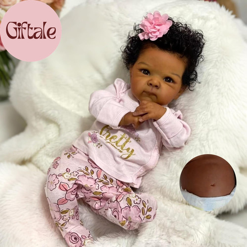 Black reborn baby doll inch - reborn,