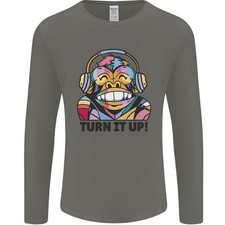 Turn It Up Monkey DJ Casque Audio T-Shirt À Manches Longues Pour Hommes