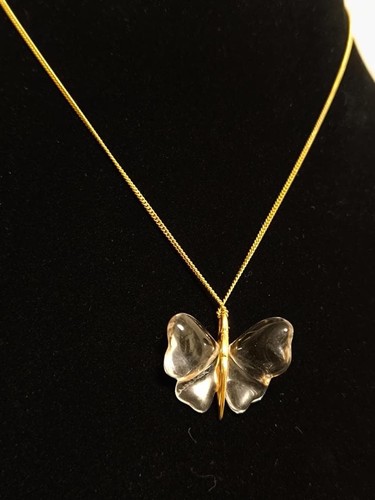 Collier lalique papillon doré - collier,