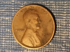 1911 D Lincoln Wheat Back Penny.