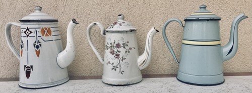 Lot cafetières en tôles - lot,