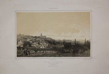 Vue Du Ville De Pontoise, Env. 1850. Lithographie De Clerget Après Hastrel