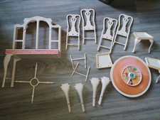 lot de pièces de meuble Barbie Sweet Roses Dining 1984 couleur chair Mattel