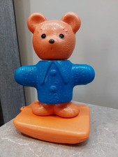 Jouet ancien en plastique soufflé soviétique ours poupée URSS.