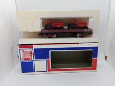 JOUEF, Échelle HO, Wagon plat à bogies T.P Avec 2 Tracteurs, Réf : 6520