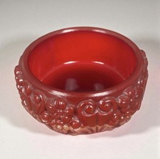 Coupelle cendrier en verre rouge malachite Curt Schlevogt Hoffmann? Bohème Art