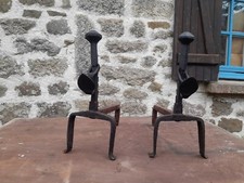 Paire Chenets En Fer Forgé